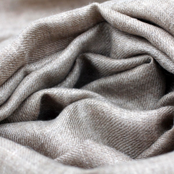 Cashmere Shawl NATURAL ZATI -  Pure Pashmina Handwoven in Kashmir - Luxury, Real, High Quality, Pure, Soft, Genuine