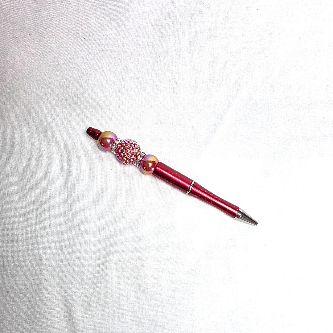 Red Ink Click Pens Beaded Red Ink Pen - Etsy