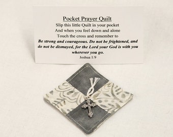 Grey Pocket Prayer Quilt