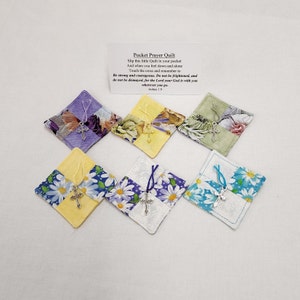 Pack of 6 Pocket Prayer Quilts, Spring Flowers