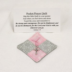 Pocket Prayer Quilt Pink and Grey