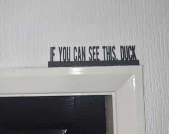 IF YOU CAN See This, Duck Door topper, shelf decor, wall decor, quirky home interior decor, quirky gift, door decoration