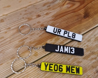 Personalised 3D Keyring Number Plate License Plate Keyring Unique Gift