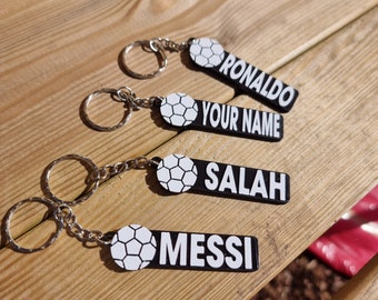 Llaveros de fútbol personalizados / Etiquetas de mochila, Llaveros impresos en 3D, Etiquetas de nombres para niños, Llaveros deportivos, Amuletos