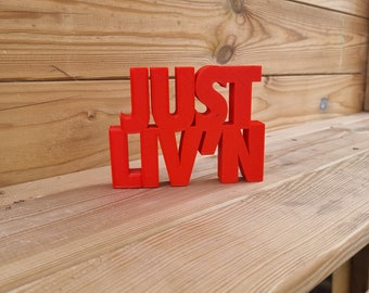 Just Liv&#39;n Sneakerhead Gift | Custom Sneaker Art | Hypebeast Decor | Desk Decor | Office Decor, Desk Accessory | Motivational Gift