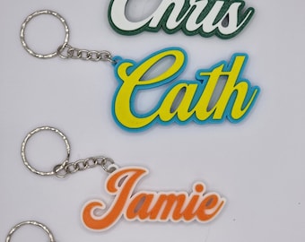 Personalised Keyring - Personalized Keychain - 3D Printed - Party Bag Fillers - School Bag - Book Bag Tag - Under 5 Pounds - Small Gifts