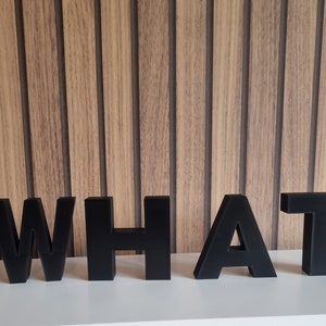 WHAT Decorativo Carta Ornamento - Impreso en 3D, Nuevo Regalo Hogar, Regalo Perfecto, Regalo Impreso 3D, Letras Independientes, Decoración Divertida