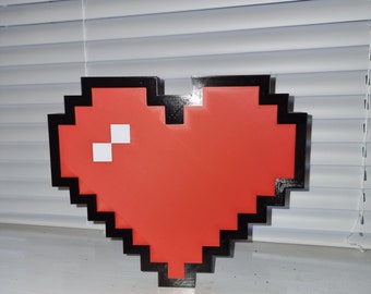 Retro Gaming Heart Ornament - 8-Bit Pixel Heart Home Decor - Gamer Decor - Gaming Fan Decor - Desk Decor - Office Decor - Desk Accessory