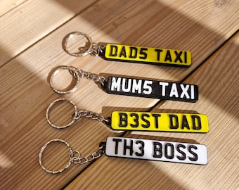 Personalised 3D Keyring Number Plate License Plate Keyring Unique Gift