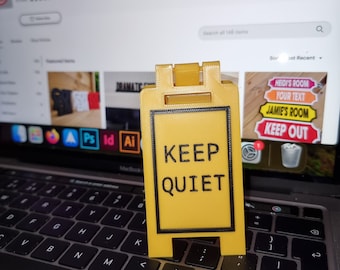 Keep Quiet Mini Floor Sign - Customizable Colors & Text - 3 Different Sizes Available