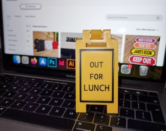 Out For Lunch Mini Floor Sign - Customizable Colors & Text - 3 Different Sizes Available