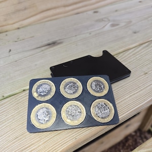 Porta monete da una sterlina per portafogli sottili – Accessorio minimalista per portafoglio EDC, trattiene saldamente le monete da una sterlina, regalo perfetto per ogni occasione