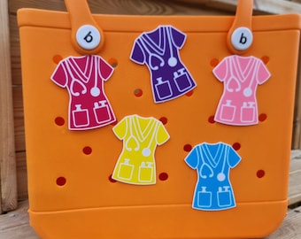 Bogg Bag - Nurses Scrub Uniform Charm for Bogg Bag - Bogg Bag Accessories - Personalized Bogg Bag Charm - Cute Medical Bogg Bag Decoration