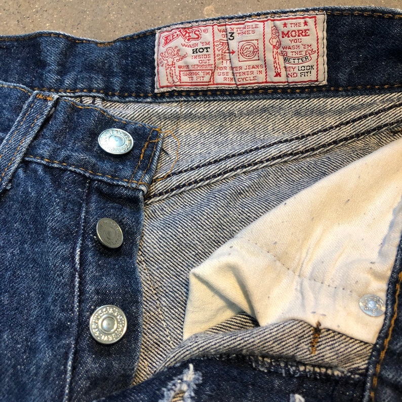 80s Levis 501 Wash Em Hot Denim Jeans Straight Button Fly - Etsy