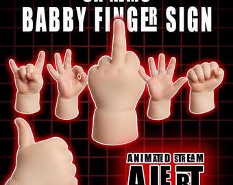 Funny BABBY FINGER SIGN animated stream alert - Absurd alert - Baby Middle finger alert - stream decoration