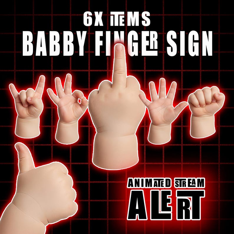 Finger Alert Funny BABBY FINGER SIGN Animated Stream Alert - Absurd Alert - Baby ...