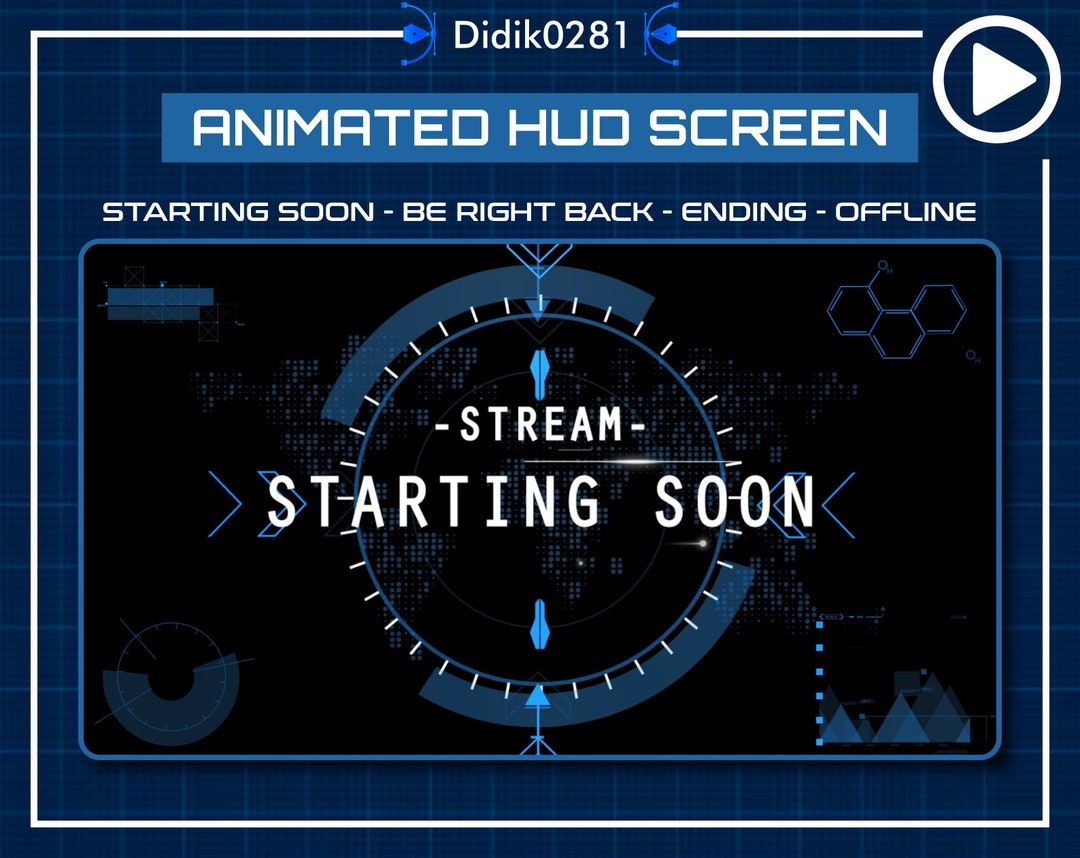 Animated HUD Stream Overlay: 4X Twitch Screens (digital Download) - Etsy