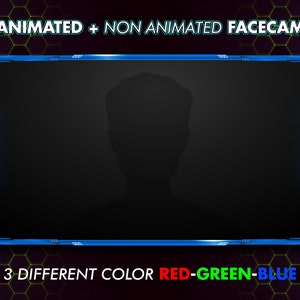Animated Facecam/Webcam overlay - with 3 different color (RED-BLUE-GREEN)