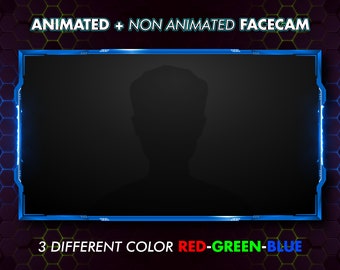 Animated Facecam/Webcam overlay - with 3 different color (RED-BLUE-GREEN)