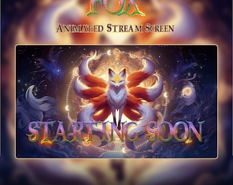 Animated Fox Stream Screens: Kyubi Overlay (Digital Download)