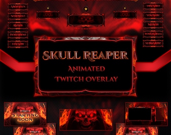Skull Reaper Animated Twitch Stream Overlay Package