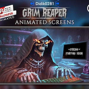 4X Animated Grim Reaper Stream Screens | Grim Reaper | Scarry |  Skull Reaper | Horror