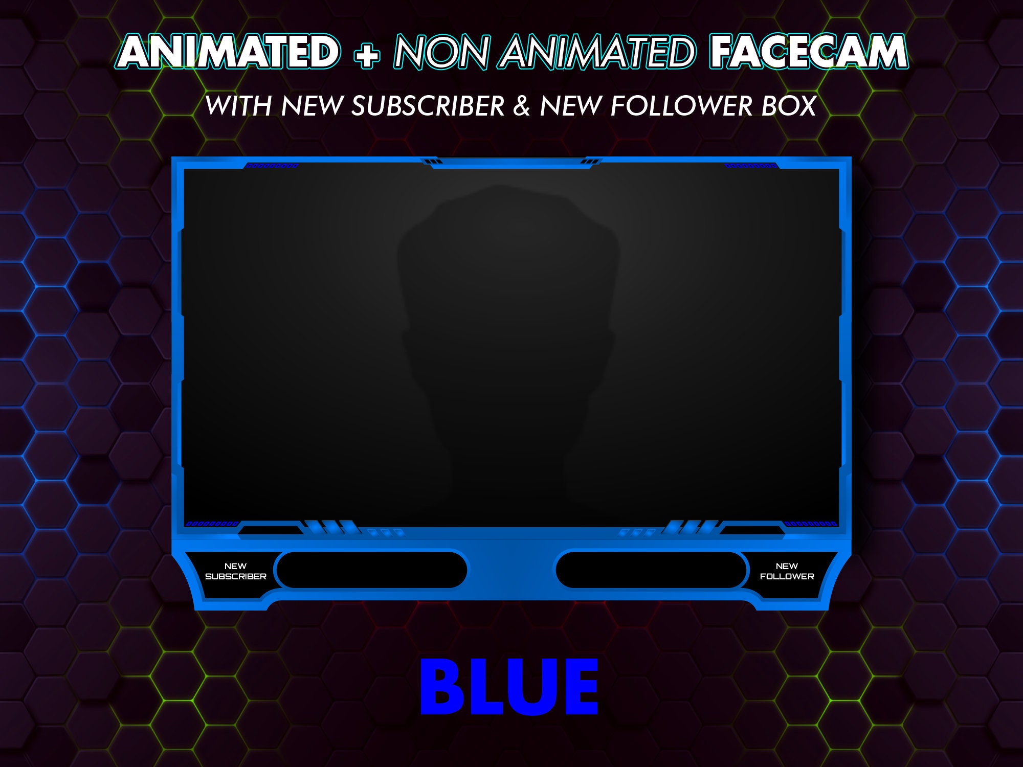 Animated Webcamfacecam Border Overlay With New Subscriber And Etsy