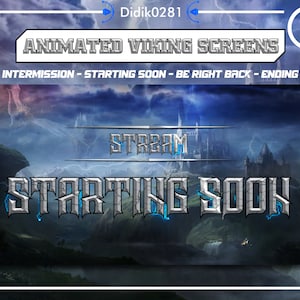 5X Animated Viking Stream Screen Overlay / Lightning / Storm / Viking - Twitch Overlay