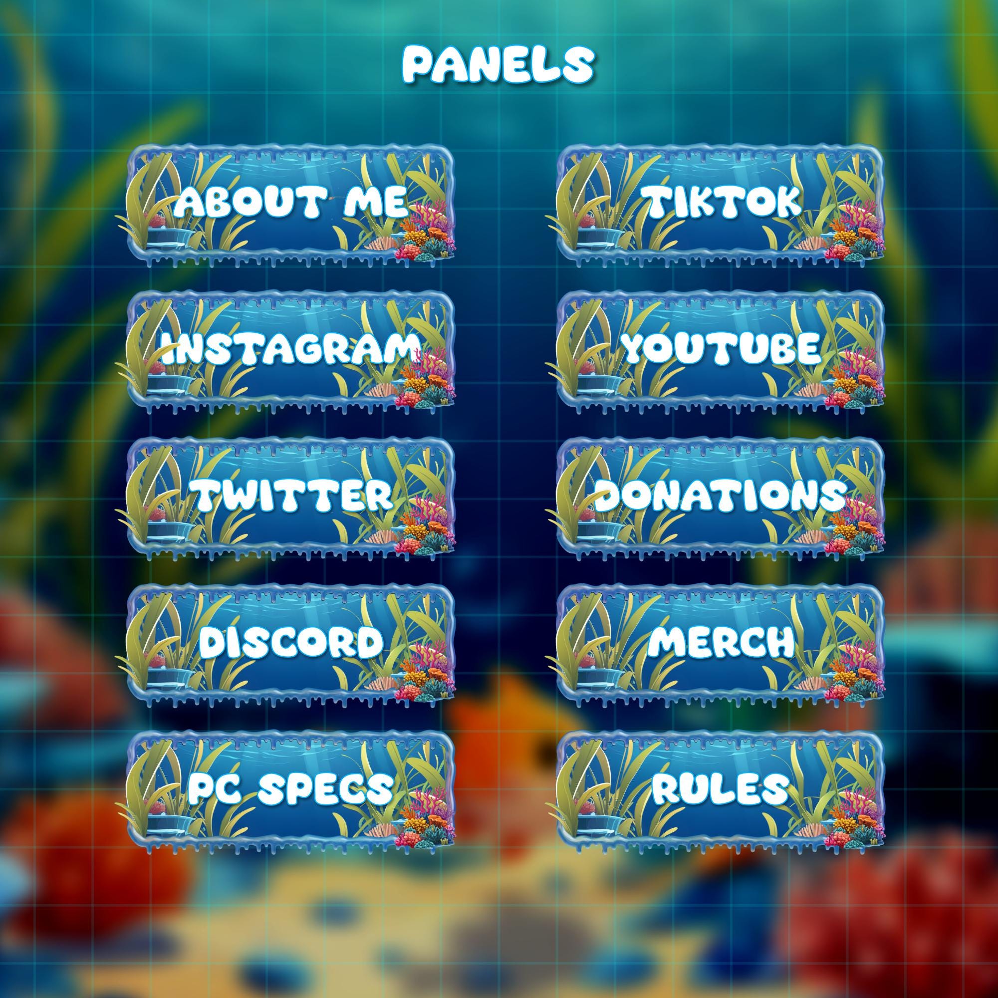Shark Animated Twitch Stream Overlay | Ocean Package (digital Download ...