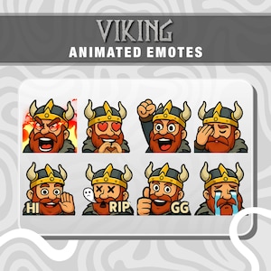 8X VIKING Animated Twitch Emotes - for Twitch, Discord, Kick | Streamer Emote Commission