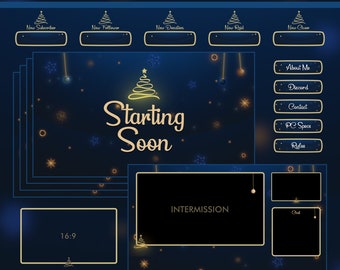 Neon Weihnachten Twitch Overlay/VTUBER Stream Paket/Xmas Overlay/Stream Overlay/Animiert/VTUBER OVERLAY