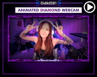 Animated Diamond Dark Purple Webcam/Facecam overlay