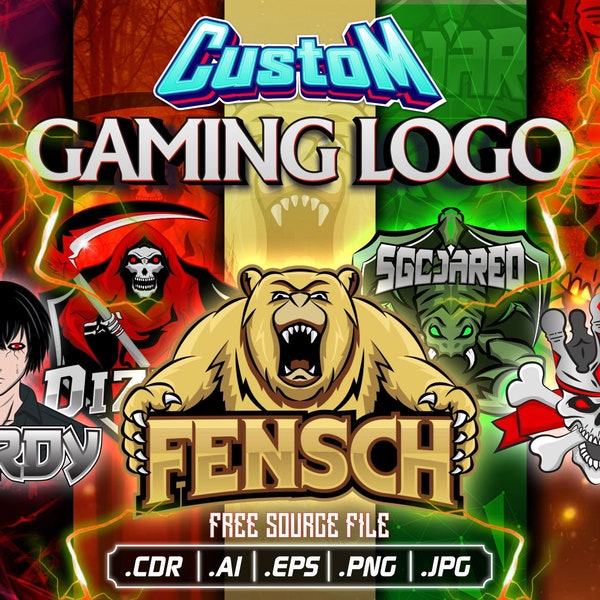 Ik zal een CUSTOM Esport- of Mascot-logo maken voor je Stream, Twitch, YouTube, Gaming-logo