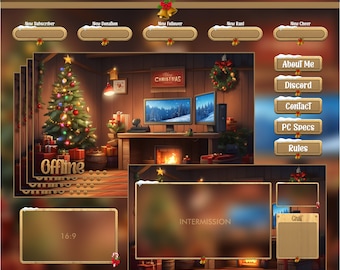 Gemütliches Xmas Overlay - Weihnachten Twitch Overlay/VTUBER Stream Paket/Xmas Overlay/Stream Overlay/Animiert/Warm/VTUBER OVERLAY