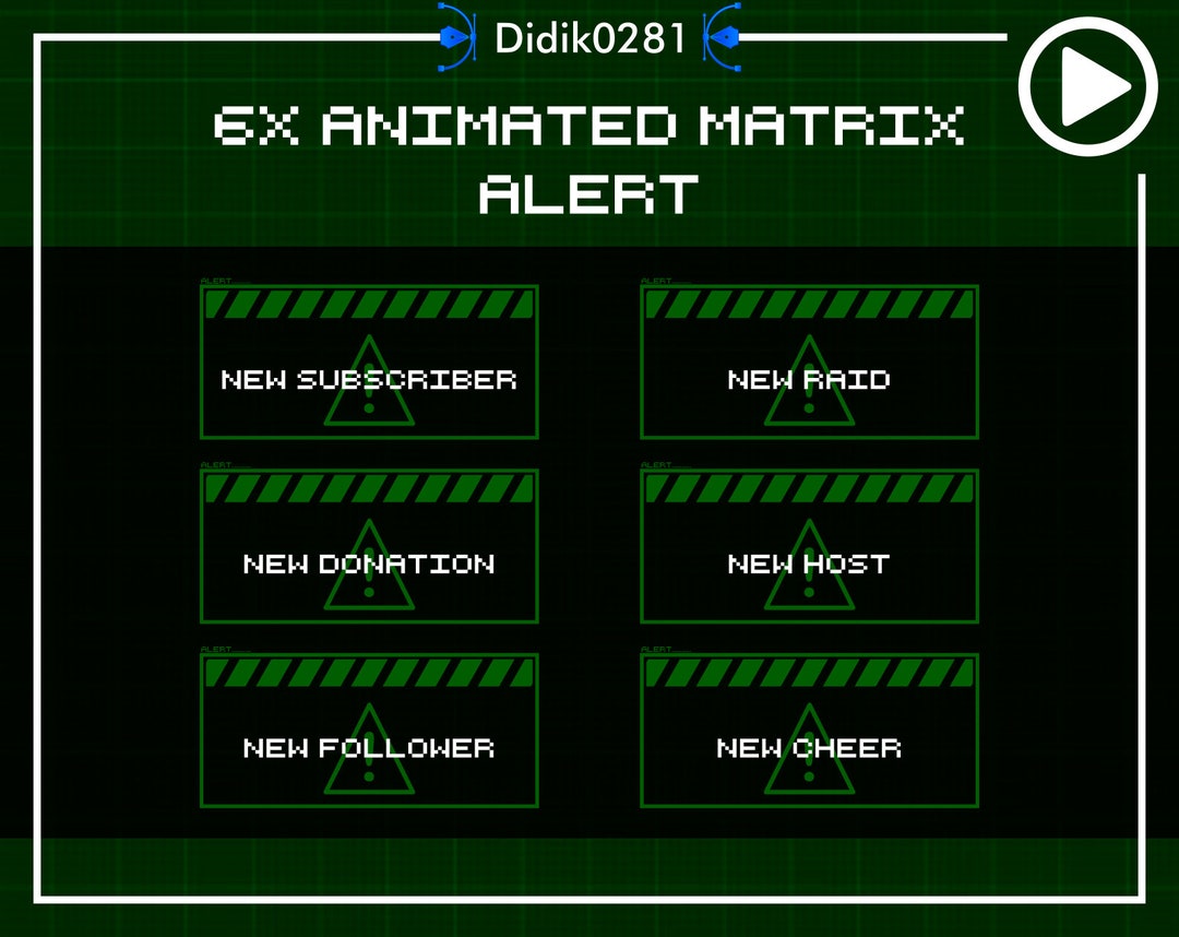 6x Animated MATRIX Alerts/retro/danger Alert/notification/neon - Etsy