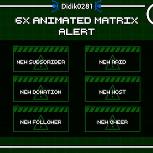 6x Animated MATRIX Alerts/Retro/Danger Alert/Notification/Neon