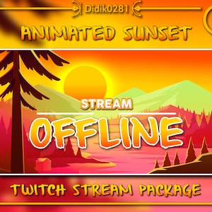 Golden Horizons: Sovrapposizione Twitch animata al tramonto per un&#39;esperienza di streaming mozzafiato