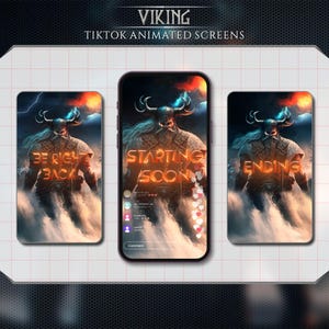 TIKTOK Animerade Stream-skärmar | Vertikalt Stream-paket | VIKING | RAGNAROK | Valhalla
