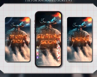TIKTOK Animierte Stream-Bildschirme | Vertikales Paket | VIKING | RAGNAROK | Walhalla