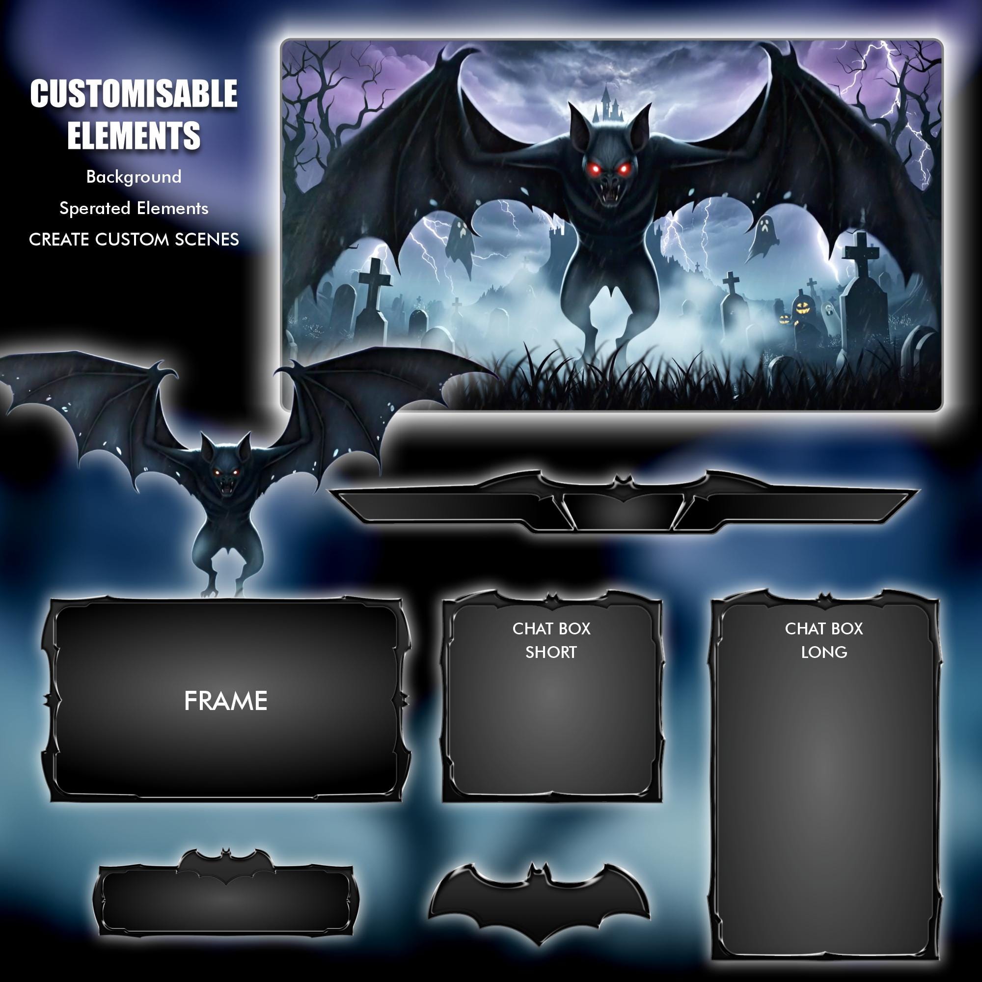 Animated Halloween Bat Twitch Overlay: Camazotz Stream Pack - Etsy
