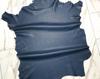 LEATHER TIP E70989-DC, leather remnants, 1 dermis, denim blue nappa