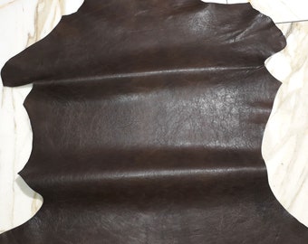 LEATHER TIP E72140-NE, leather scraps, 1 leather skin 0.8 mm, coffee brown nappa