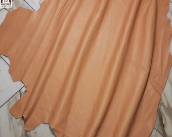 LEATHER TIP E72034-L, leather scraps, 1 leather skin 0.7 mm, apricot nappa