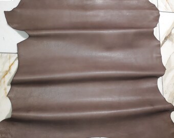 LEATHER TIP E72016-M, leather scraps, 1 leather skin 1.0 mm, antique mud brown nappa