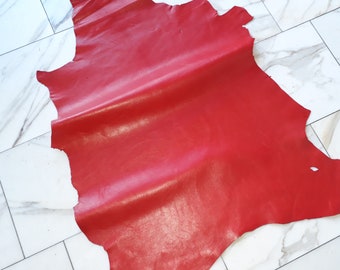 LEATHER TIP E70158-LC, leather residues, 1 dermis, strawberry red nappa