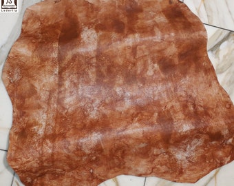 PUNTA IN PELLE E72173-J, ritagli di pelle, 1 pelle di pelle 0,7 mm, marrone ruggine e colore pelle, verniciata