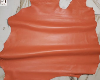 LEATHER TIP E72029-L, leather scraps, 1 leather skin 0.7 mm, apricot nappa