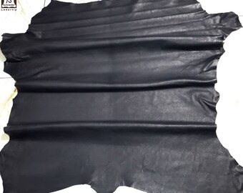 LEATHER TIP E72025-J, leather scraps, 1 leather skin 0.7 mm, anthracite blue nappa