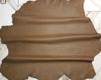 LEATHER TIP E72011-L, leather scraps, 1 leather skin 0.8 mm, clay brown nappa