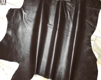 LEATHER TIP E72024-J, leather scraps, 1 leather skin 0.7 mm, marron brown nappa